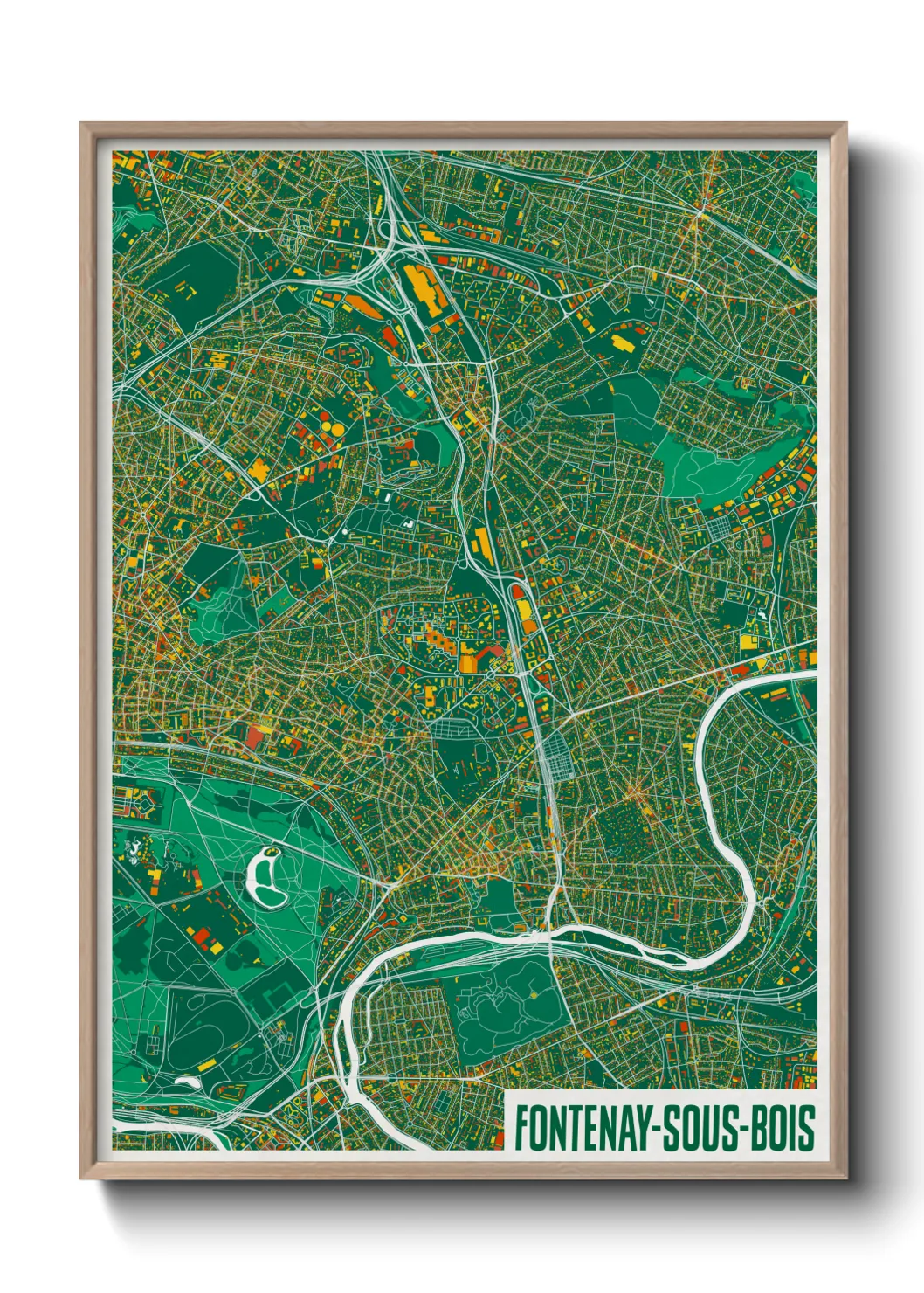 Une affiche de carte sur Fontenay-sous-Bois