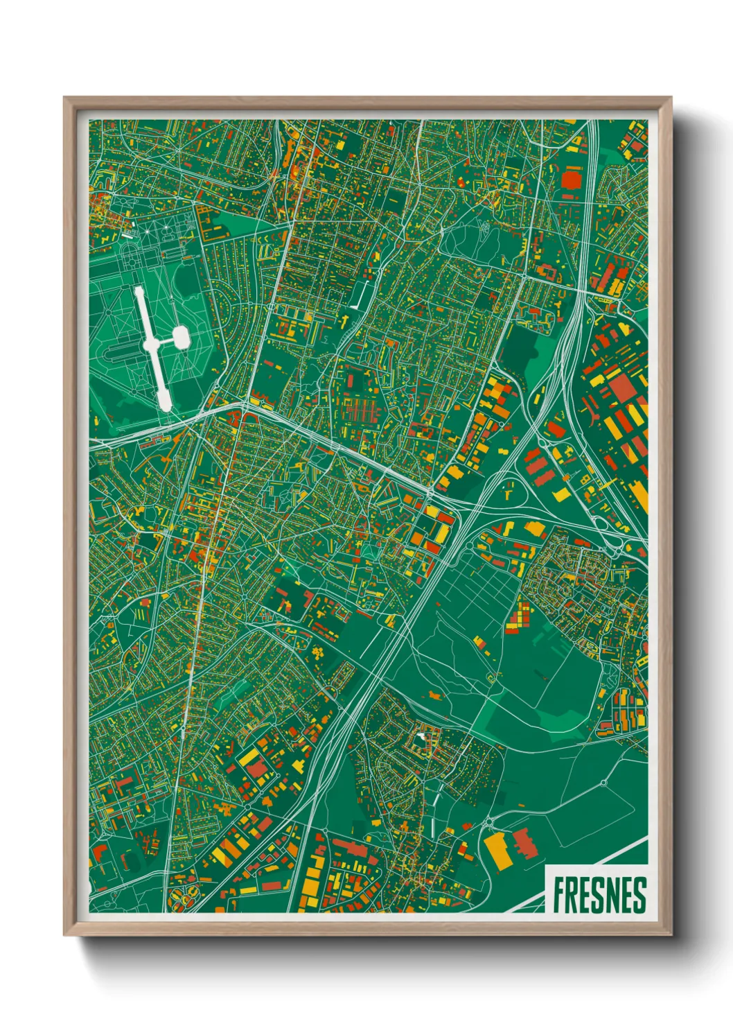 Une affiche de carte sur Fresnes