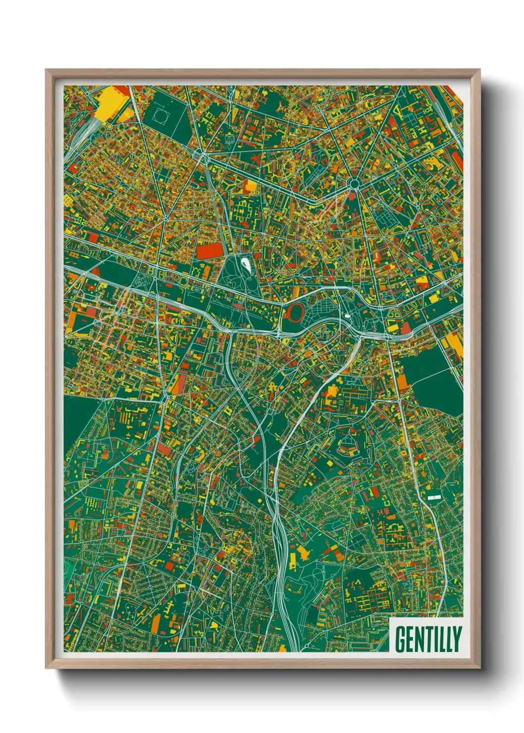 Une affiche de carte sur Gentilly