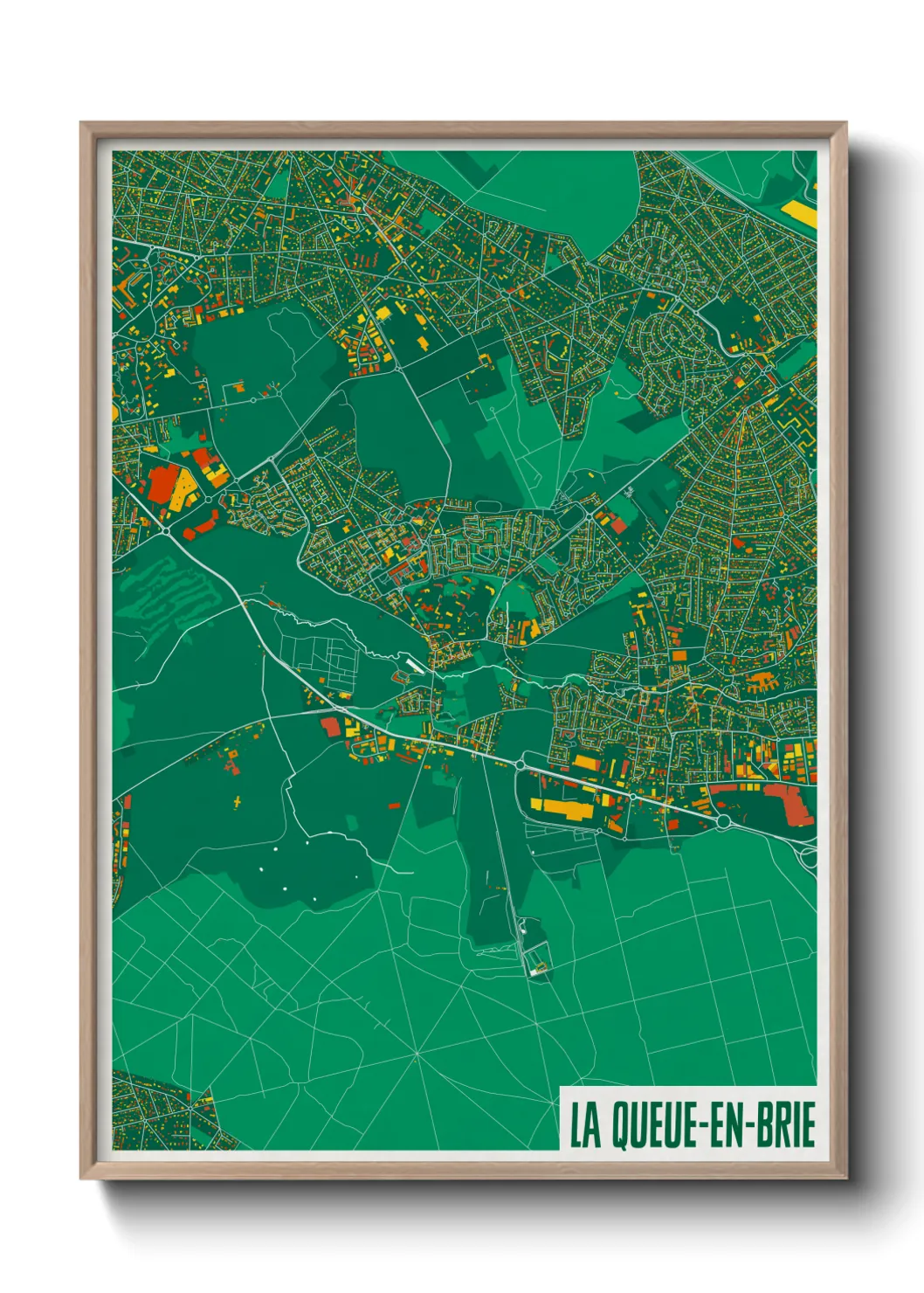Une affiche de carte sur La Queue-en-Brie