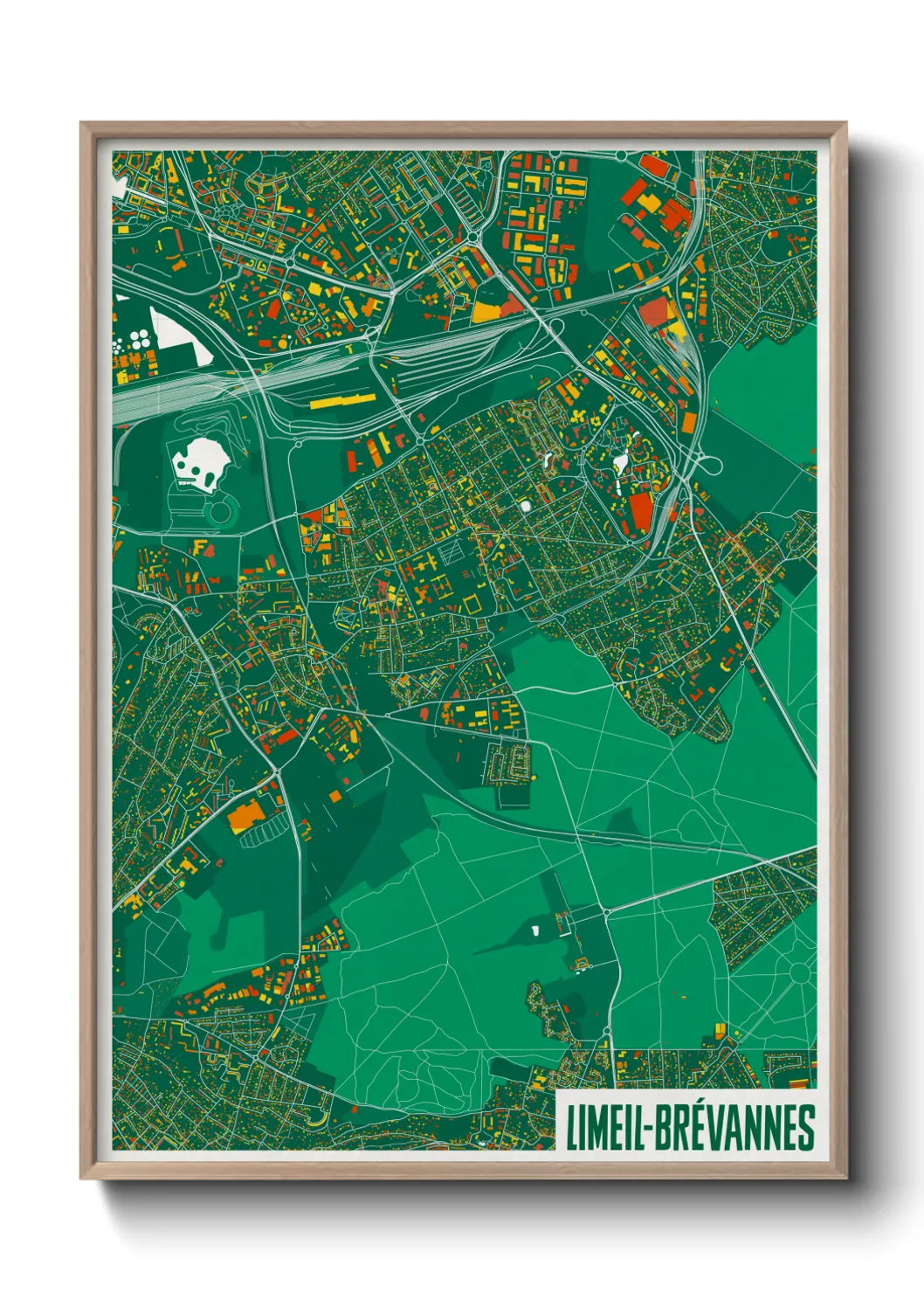 Une affiche de carte sur Limeil-Brévannes