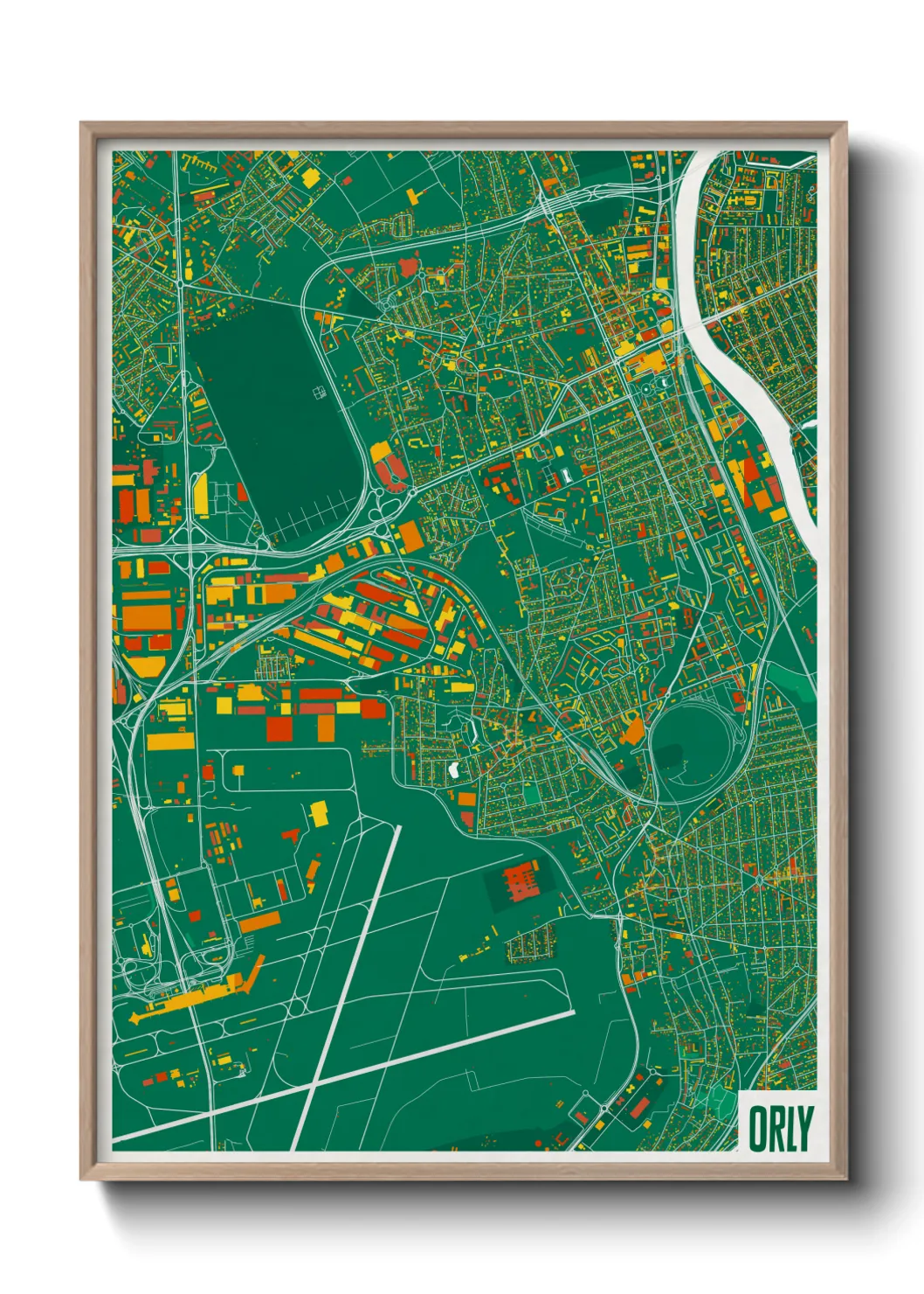 Une affiche de carte sur Orly