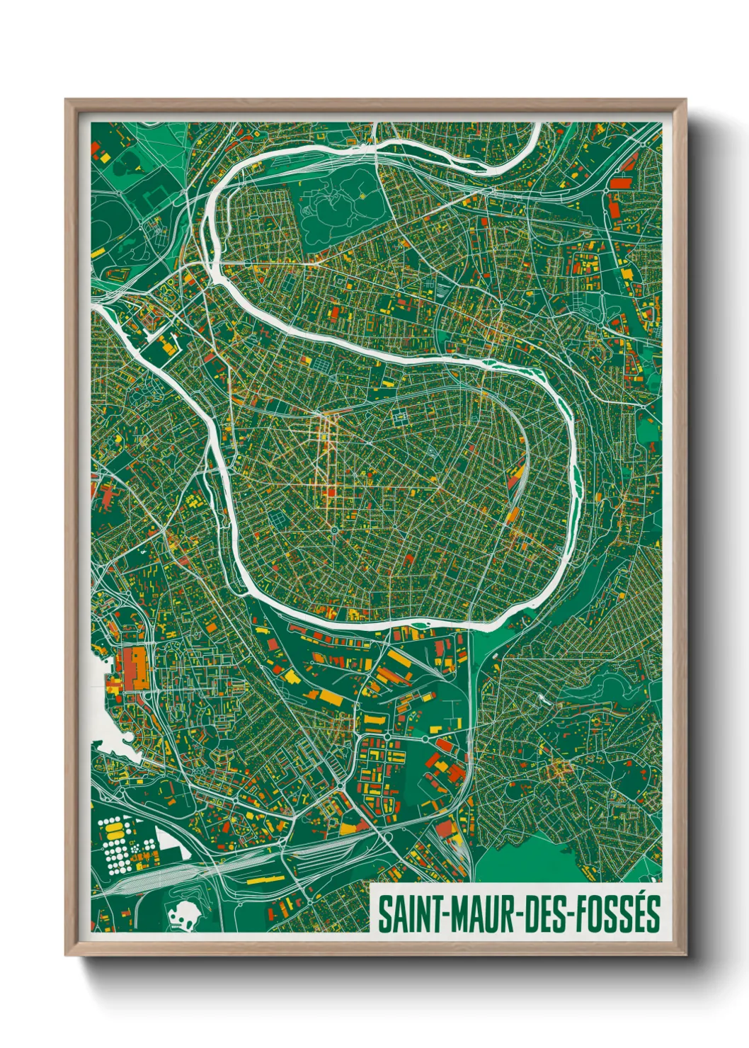 Une affiche de carte sur Saint-Maur-des-Fossés