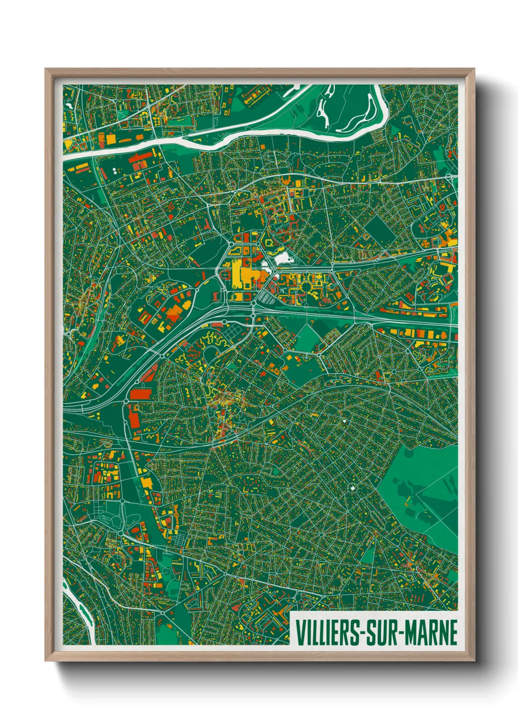 Une affiche de carte sur Villiers-sur-Marne