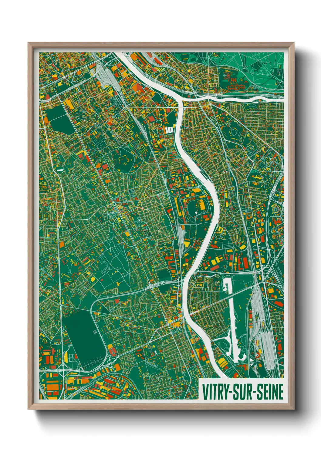 Une affiche de carte sur Vitry-sur-Seine