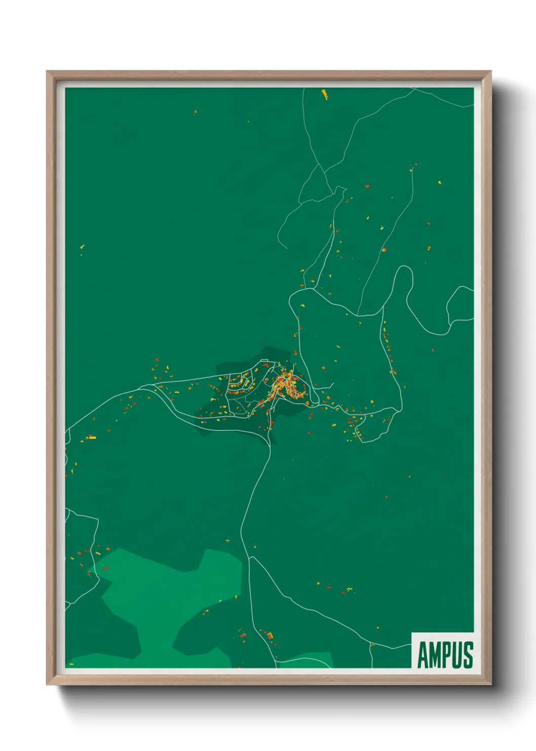 Une affiche de carte sur Ampus