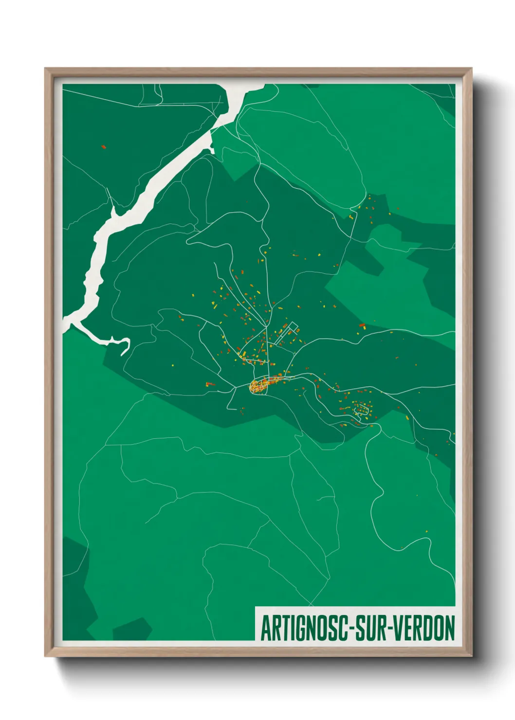 Une affiche de carte sur Artignosc-sur-Verdon
