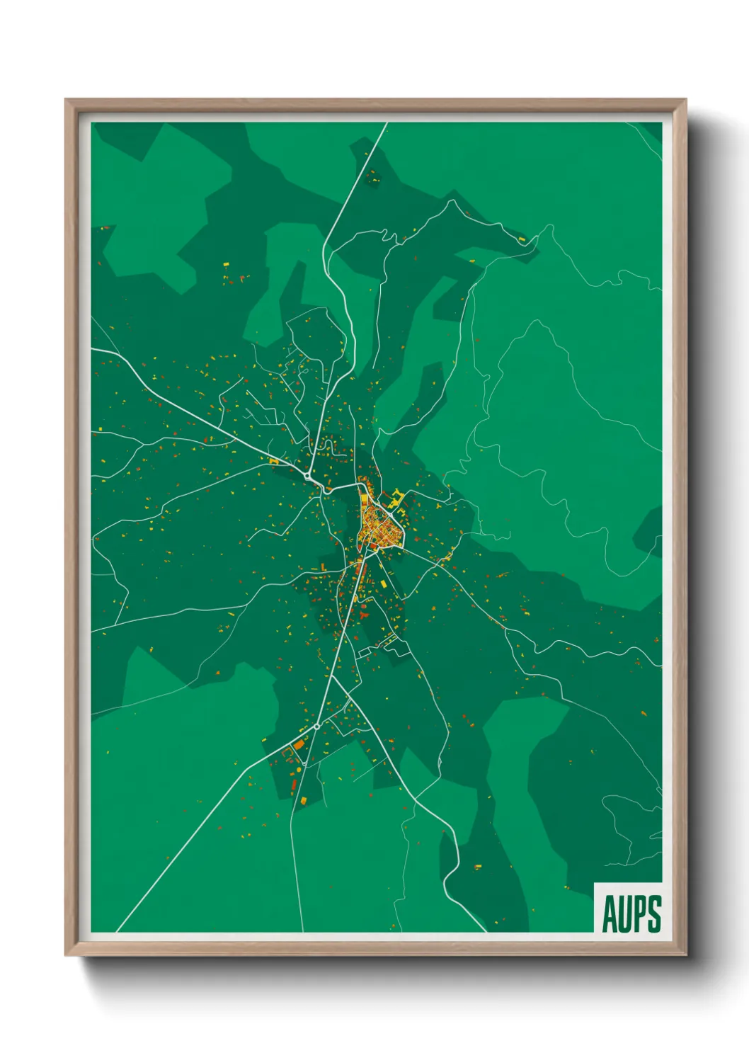 Une affiche de carte sur Aups