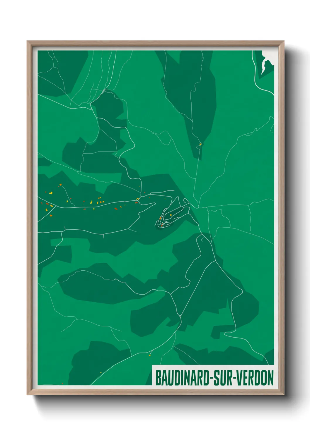 Une affiche de carte sur Baudinard-sur-Verdon