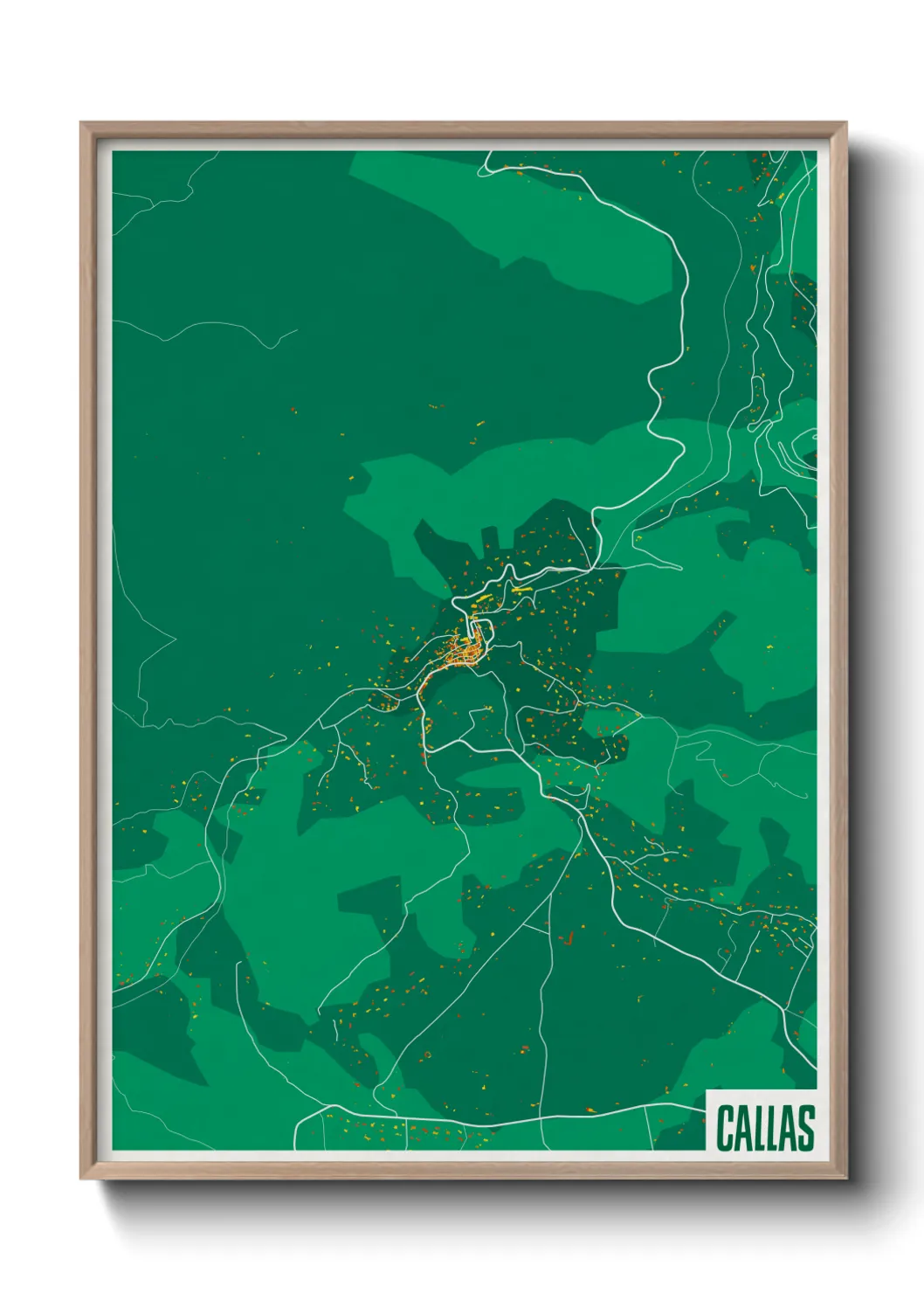 Une affiche de carte sur Callas