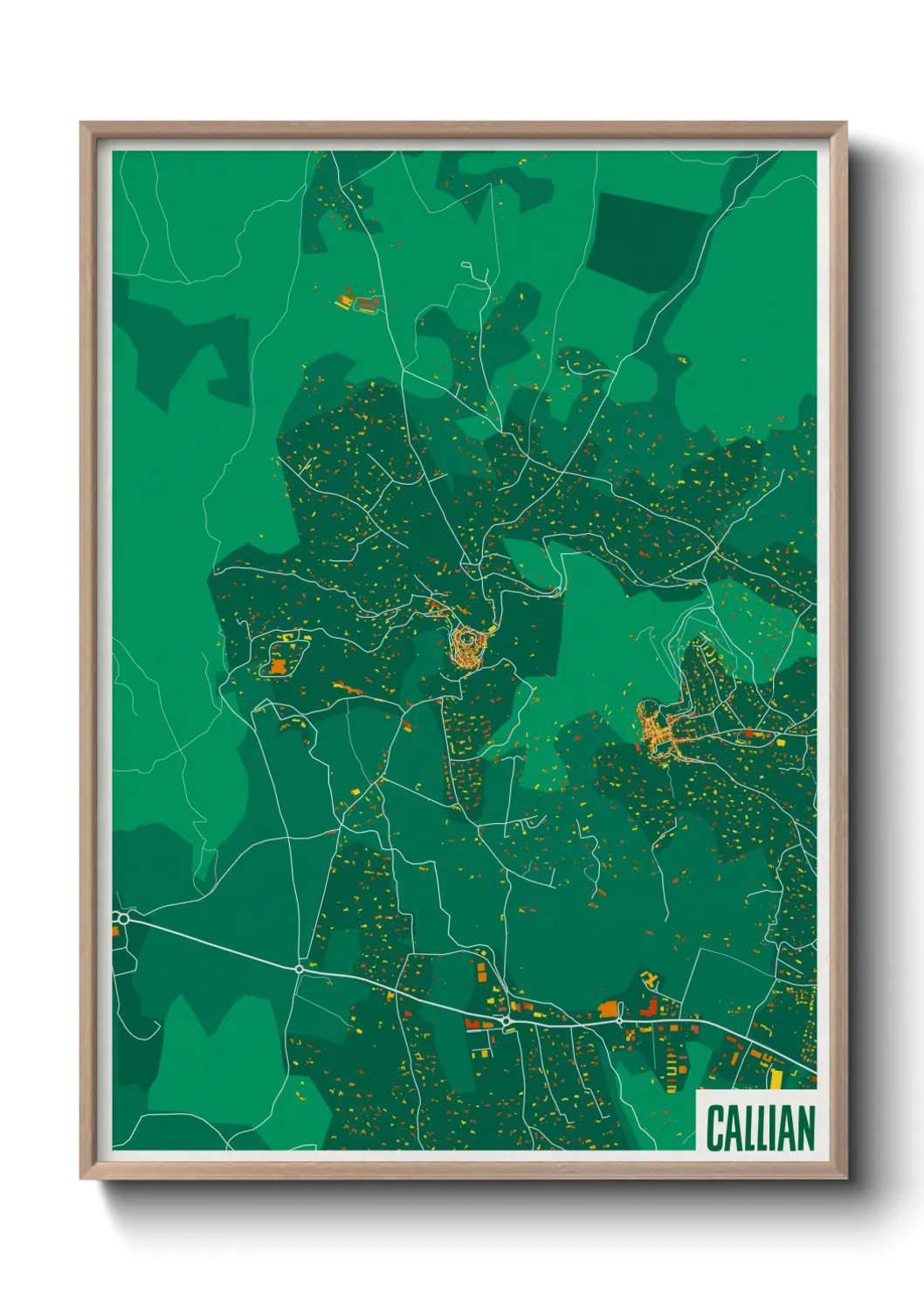 Une affiche de carte sur Callian