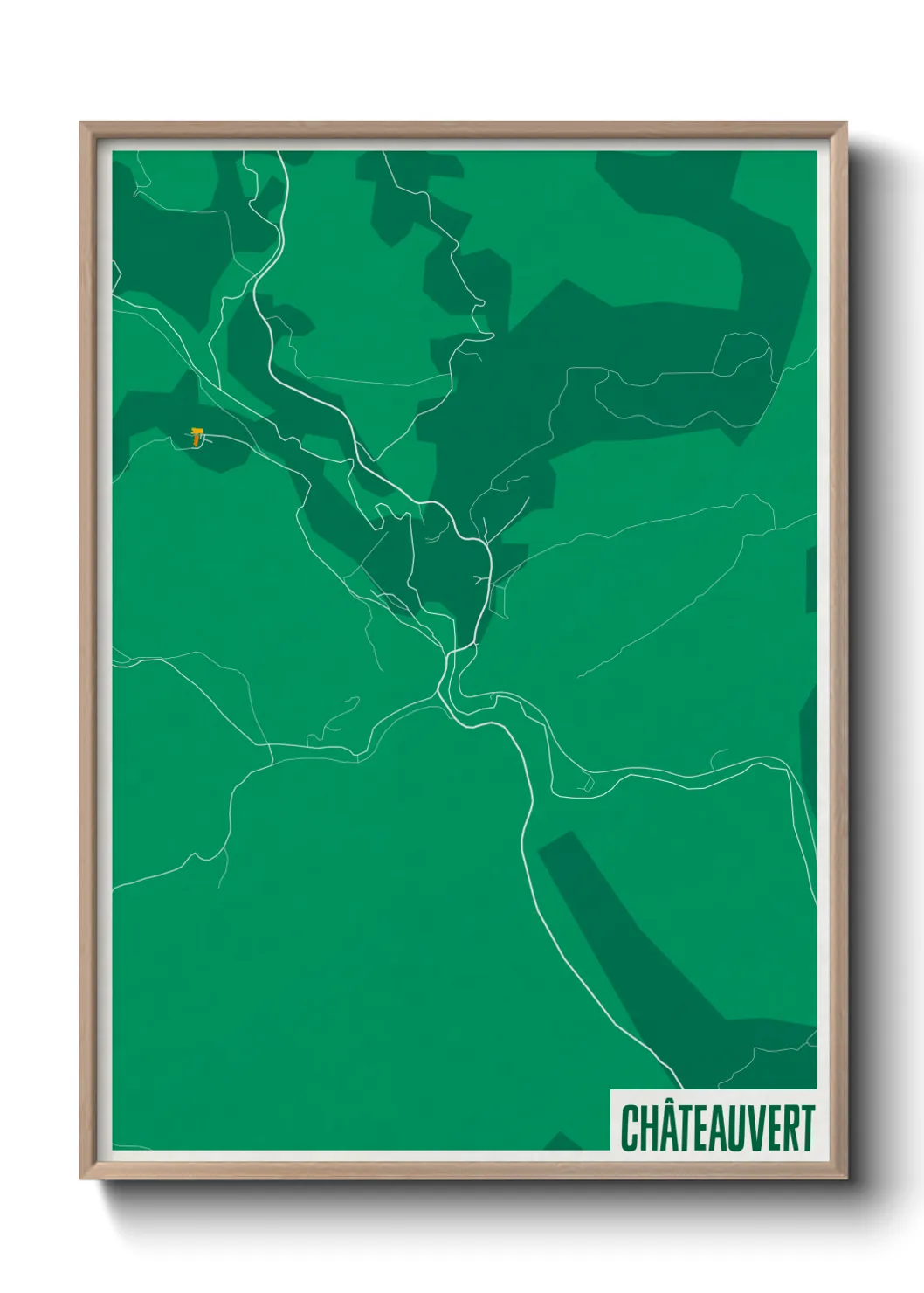 Une affiche de carte sur Châteauvert