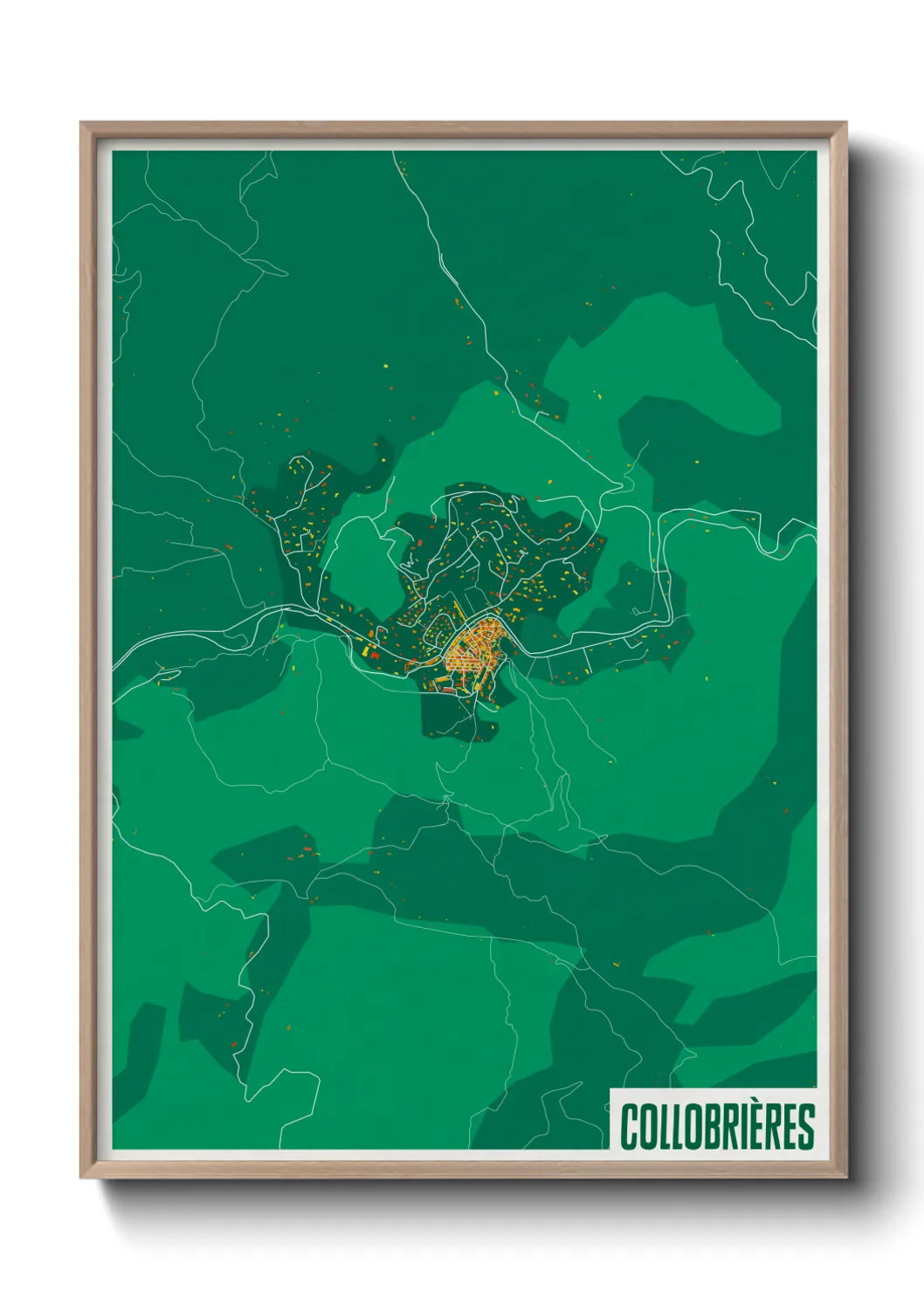 Une affiche de carte sur Collobrières
