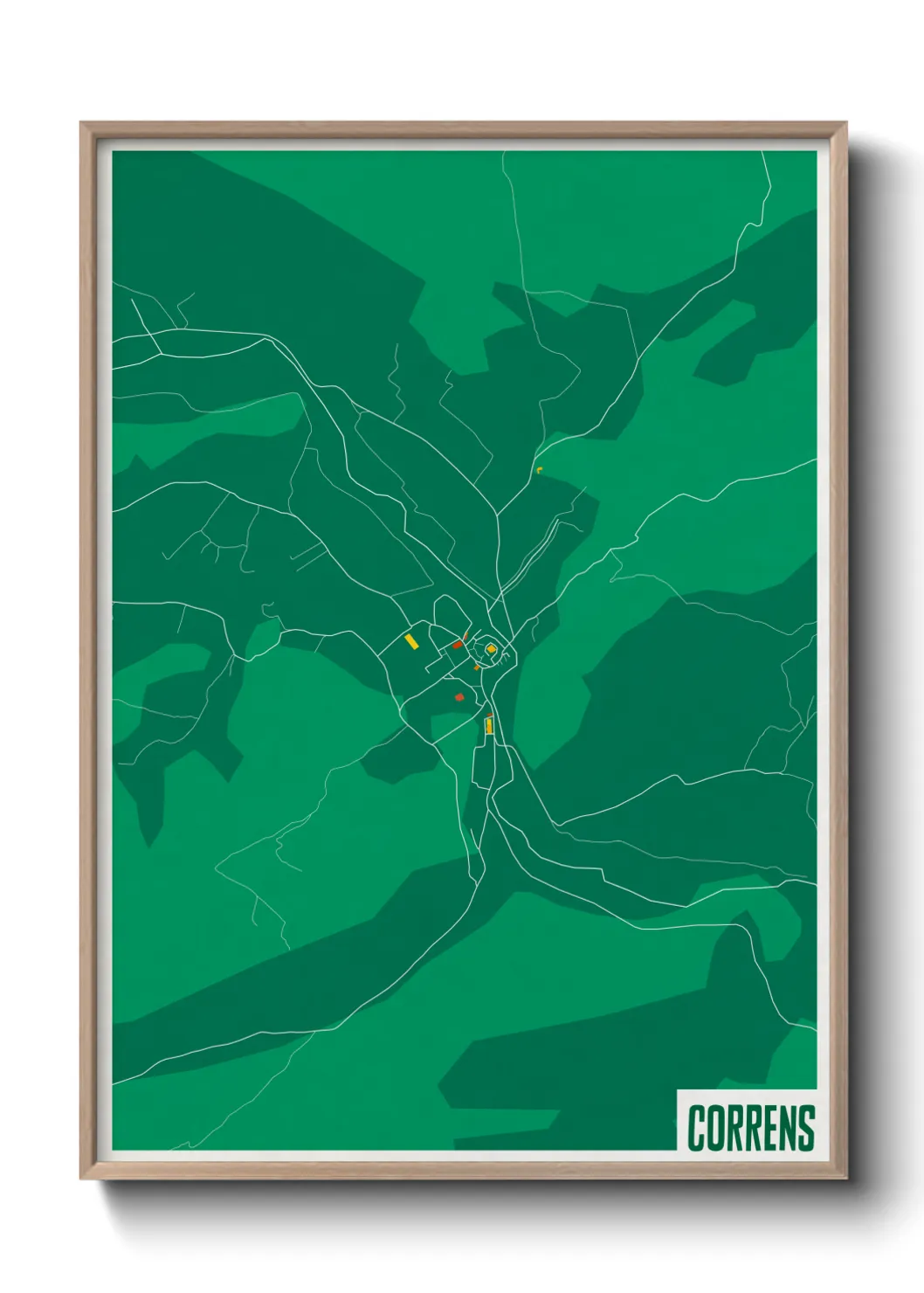 Une affiche de carte sur Correns