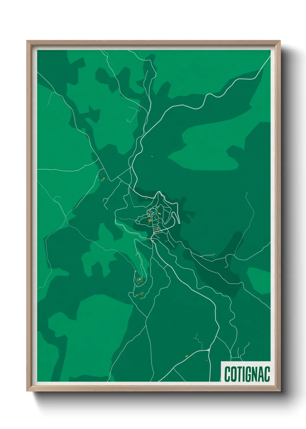 Une affiche de carte sur Cotignac