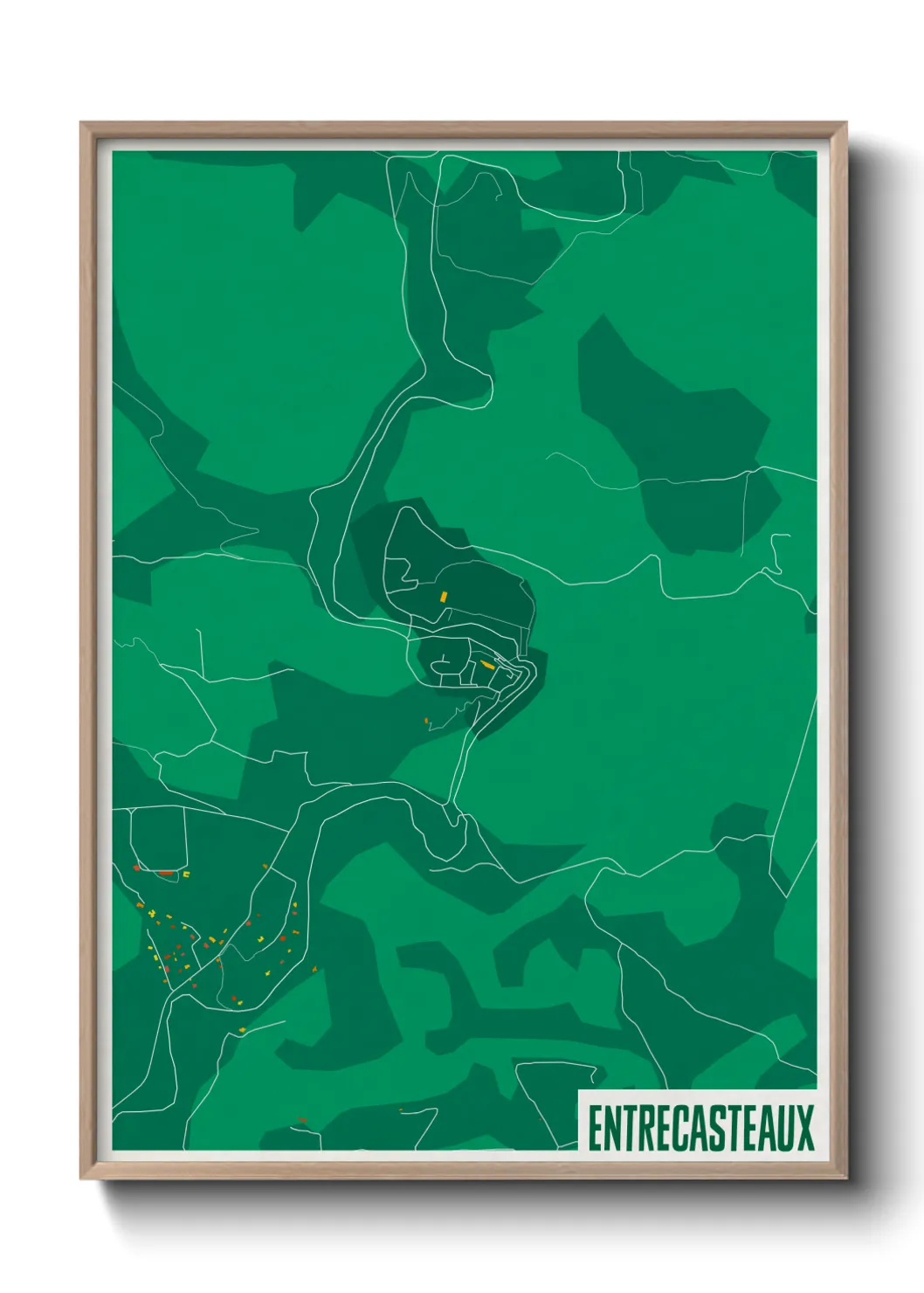Une affiche de carte sur Entrecasteaux