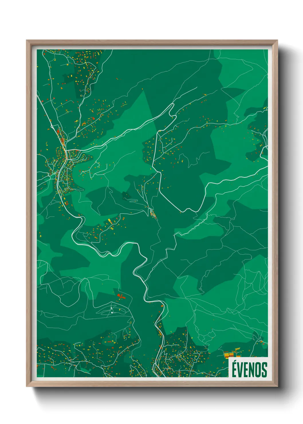 Une affiche de carte sur Évenos