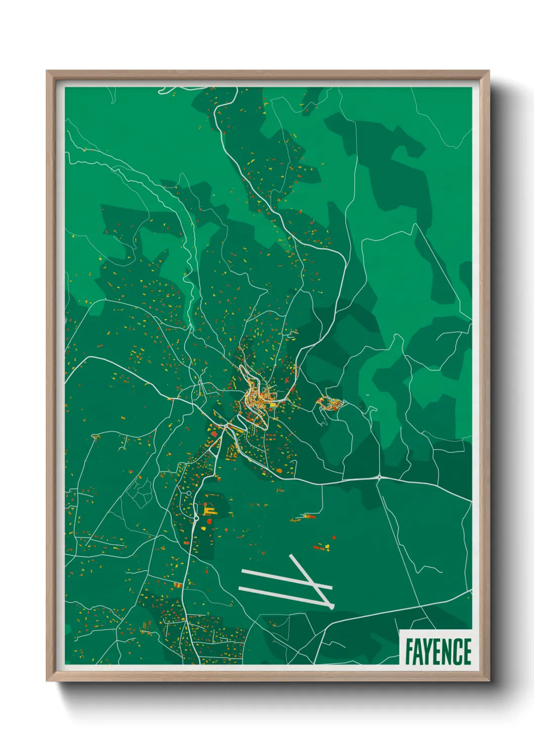 Une affiche de carte sur Fayence