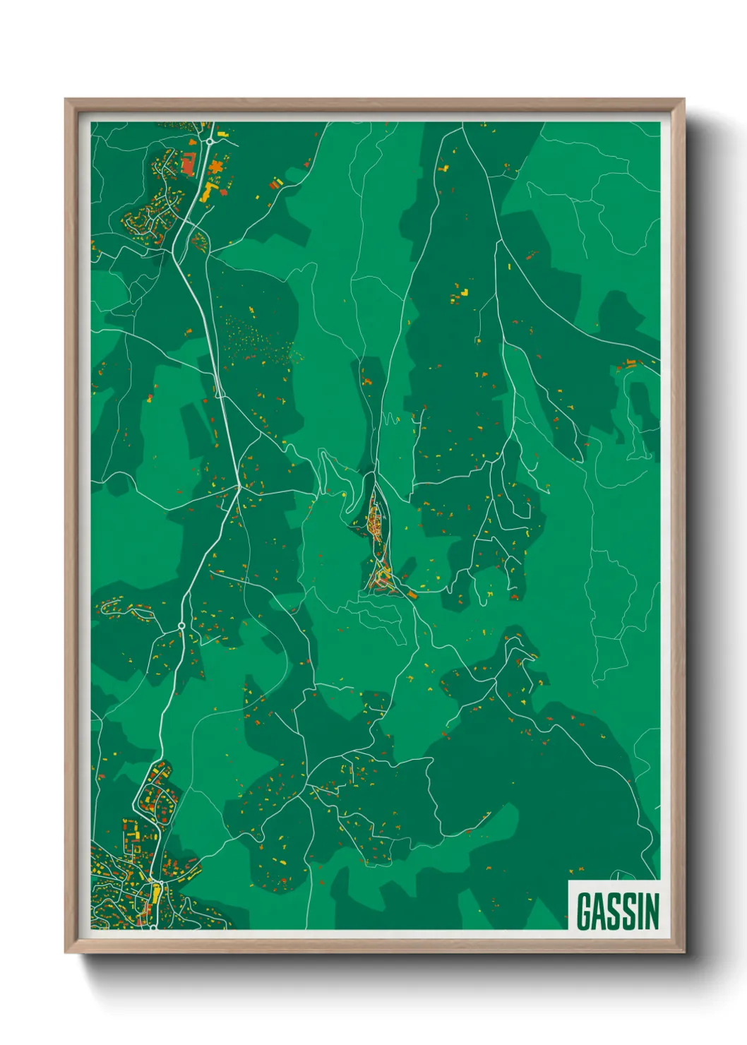 Une affiche de carte sur Gassin