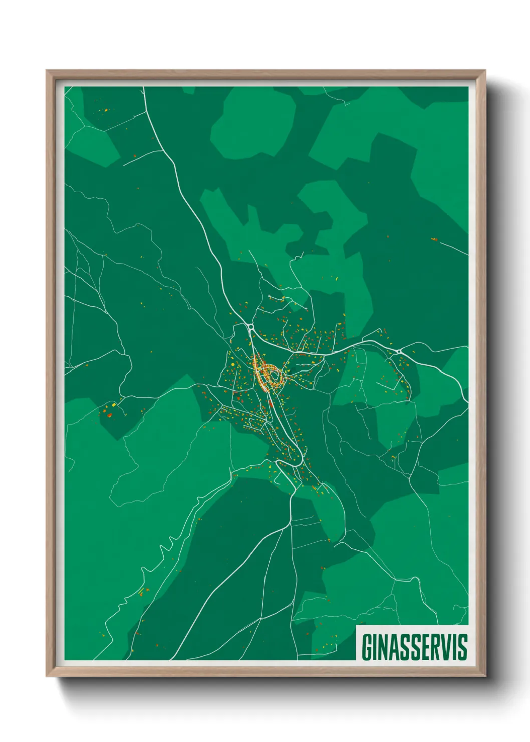 Une affiche de carte sur Ginasservis