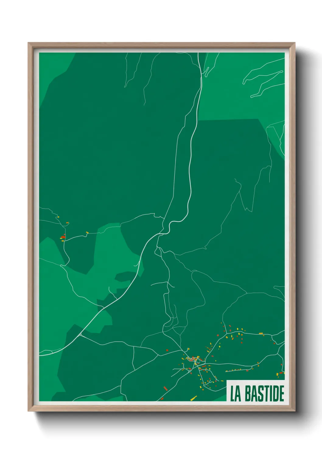 Une affiche de carte sur La Bastide