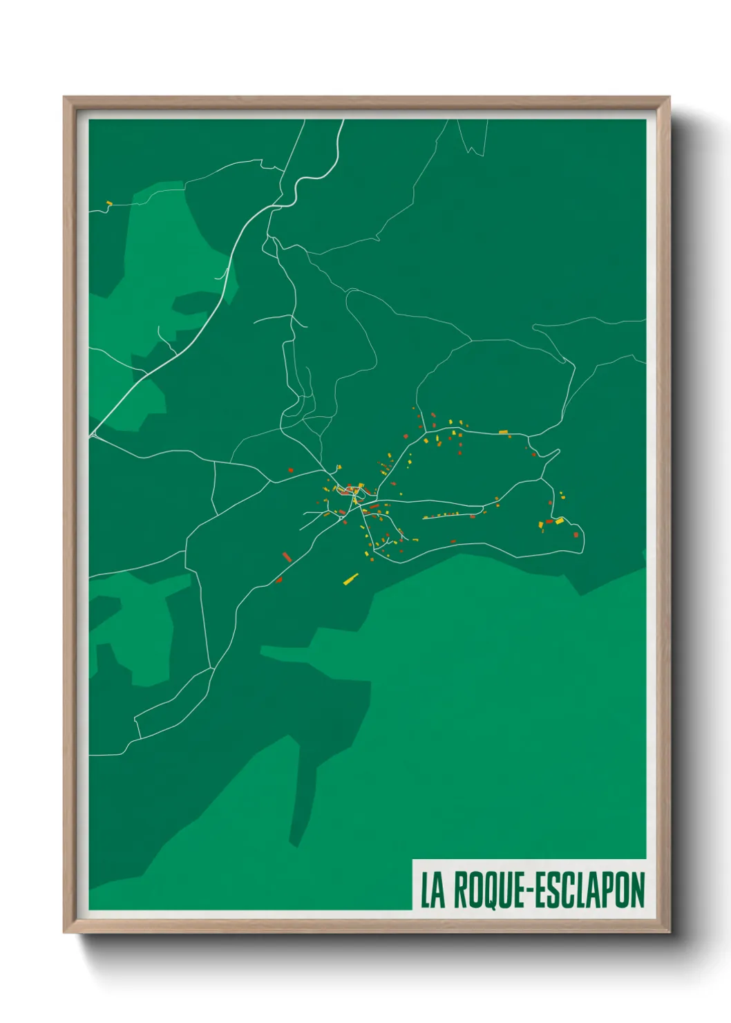 Une affiche de carte sur La Roque-Esclapon