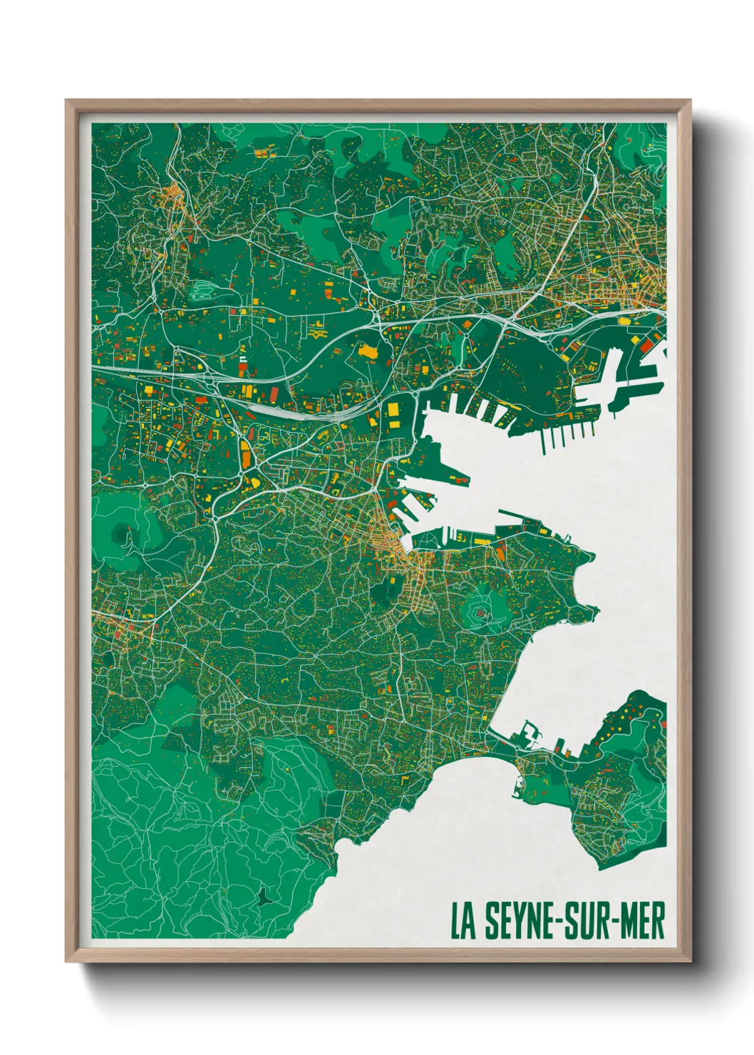 Une affiche de carte sur La Seyne-sur-Mer