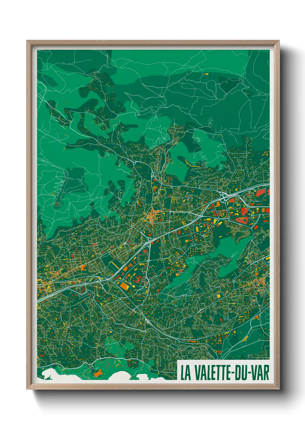 Une affiche de carte sur La Valette-du-Var