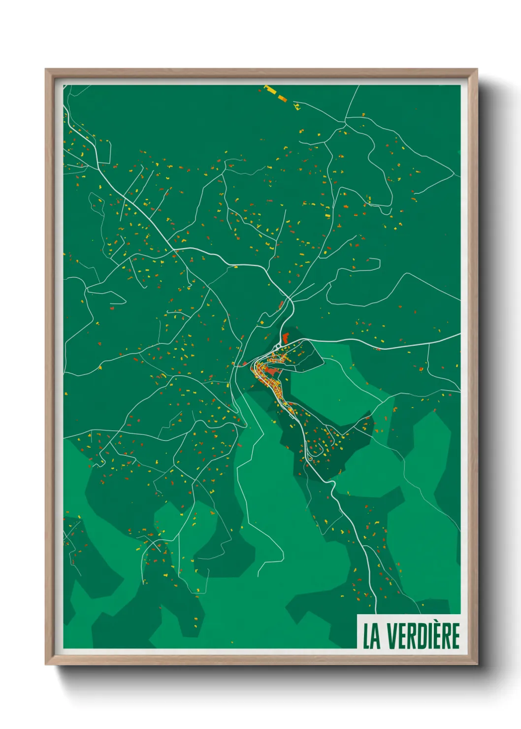Une affiche de carte sur La Verdière