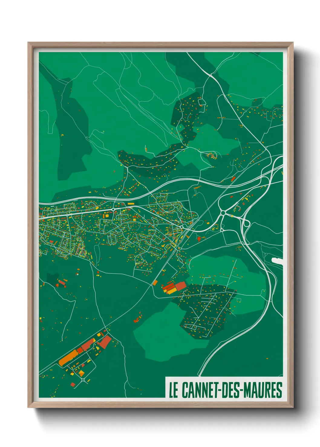 Une affiche de carte sur Le Cannet-des-Maures