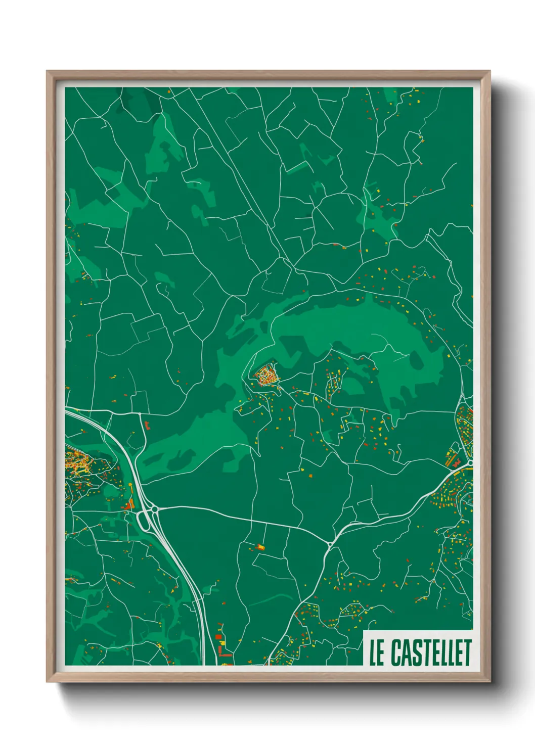 Une affiche de carte sur Le Castellet
