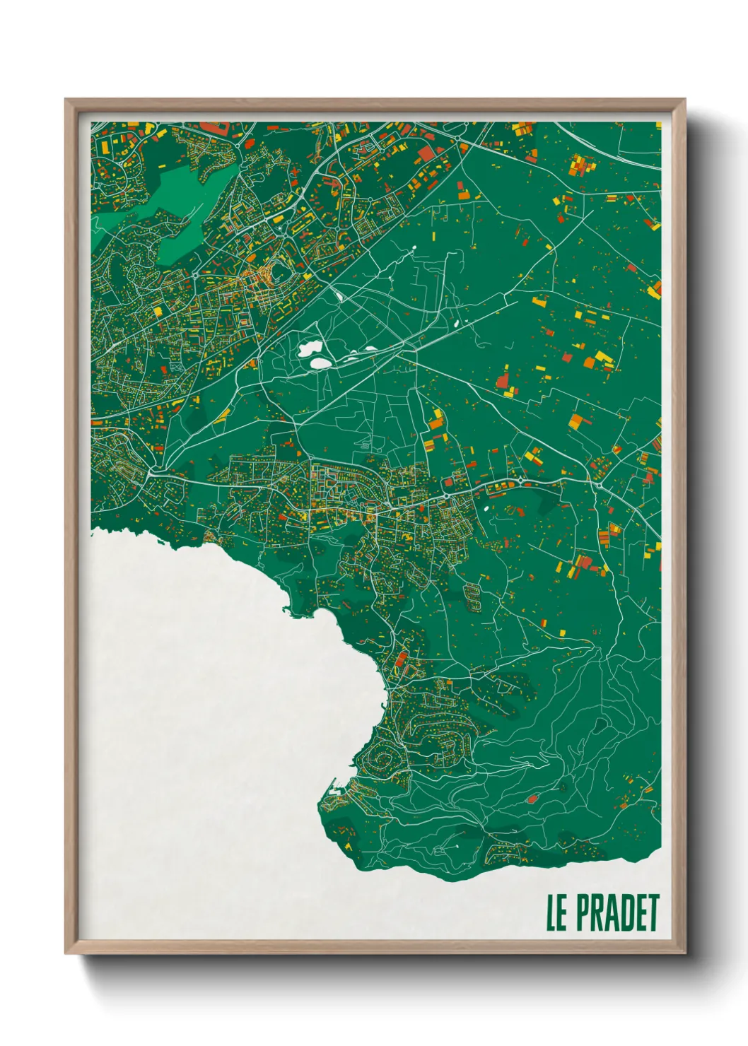 Une affiche de carte sur Le Pradet