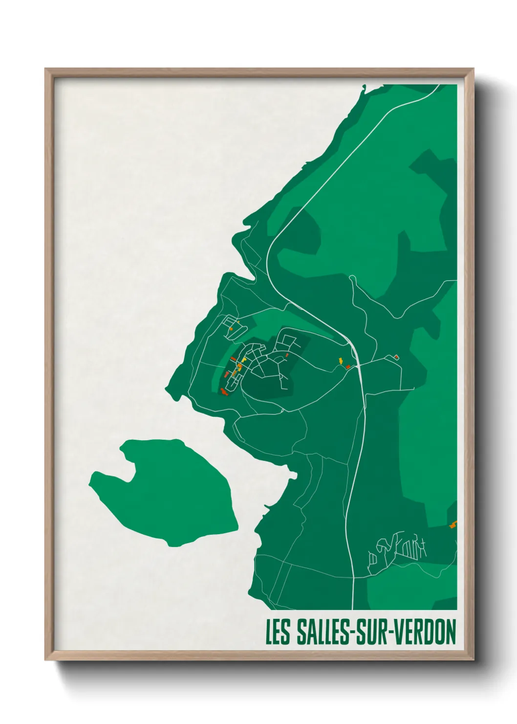 Une affiche de carte sur Les Salles-sur-Verdon