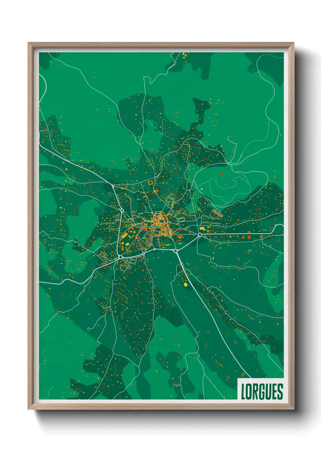 Une affiche de carte sur Lorgues
