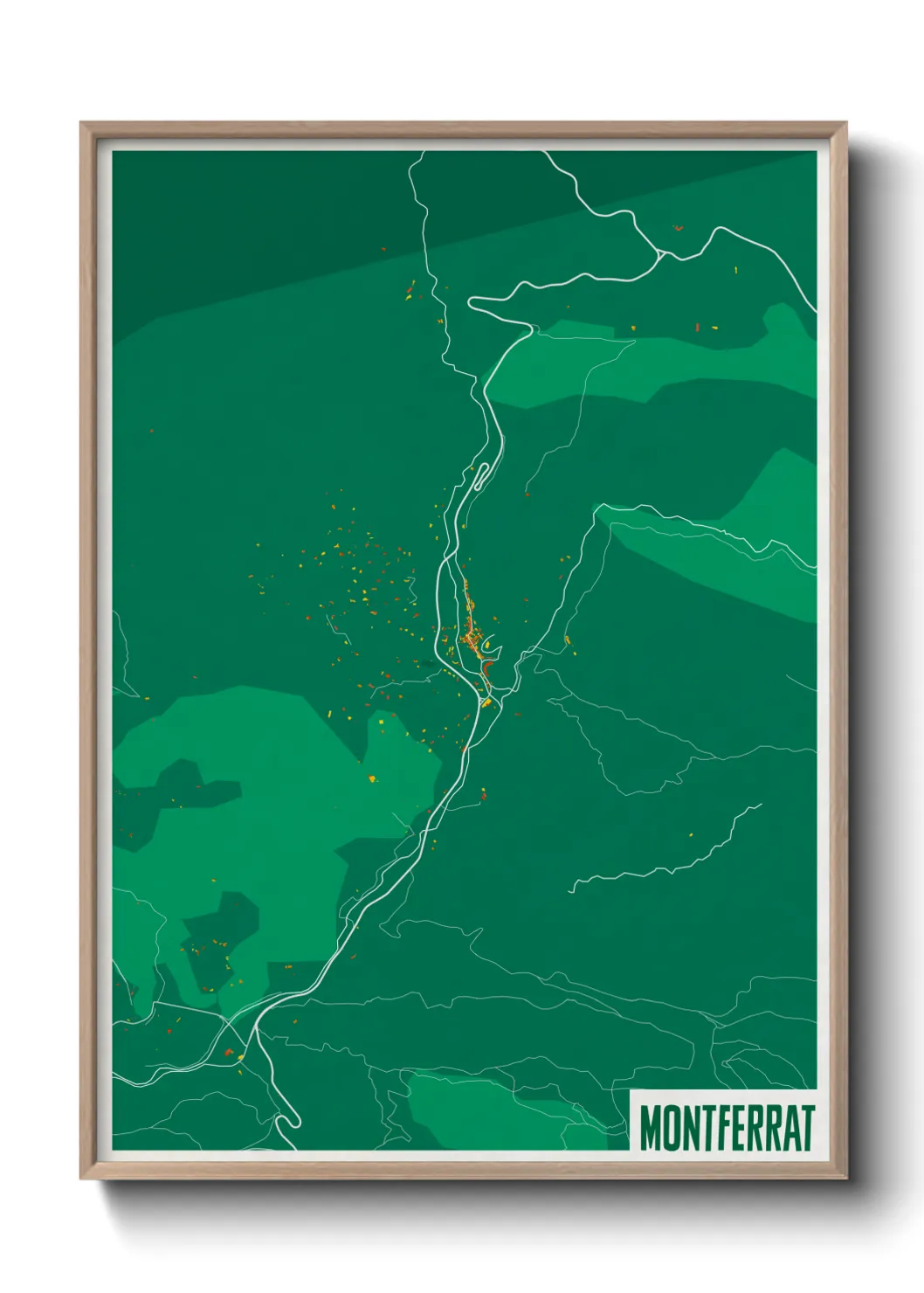 Une affiche de carte sur Montferrat
