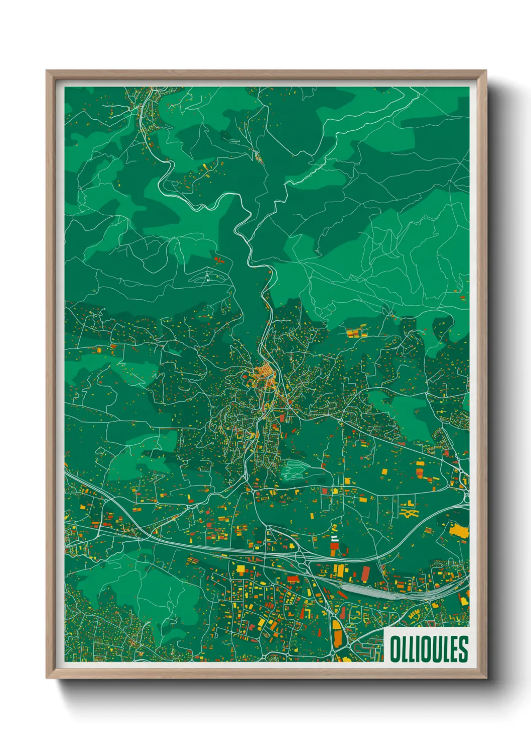 Une affiche de carte sur Ollioules