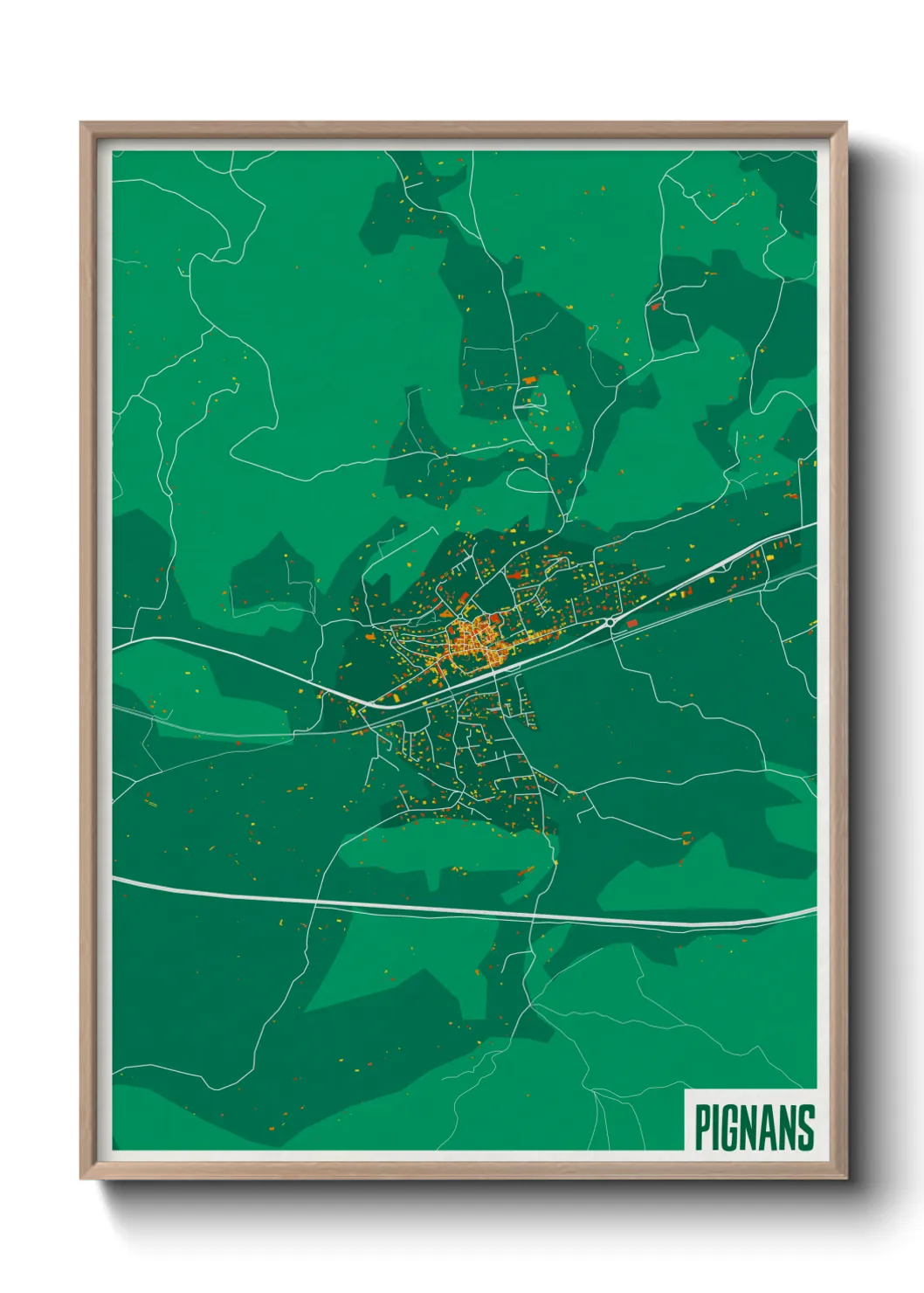 Une affiche de carte sur Pignans