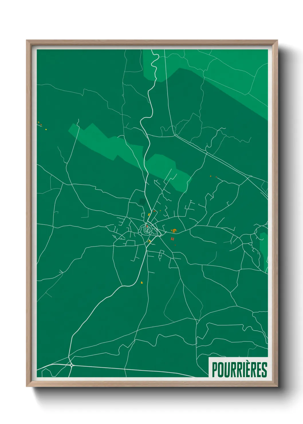 Une affiche de carte sur Pourrières
