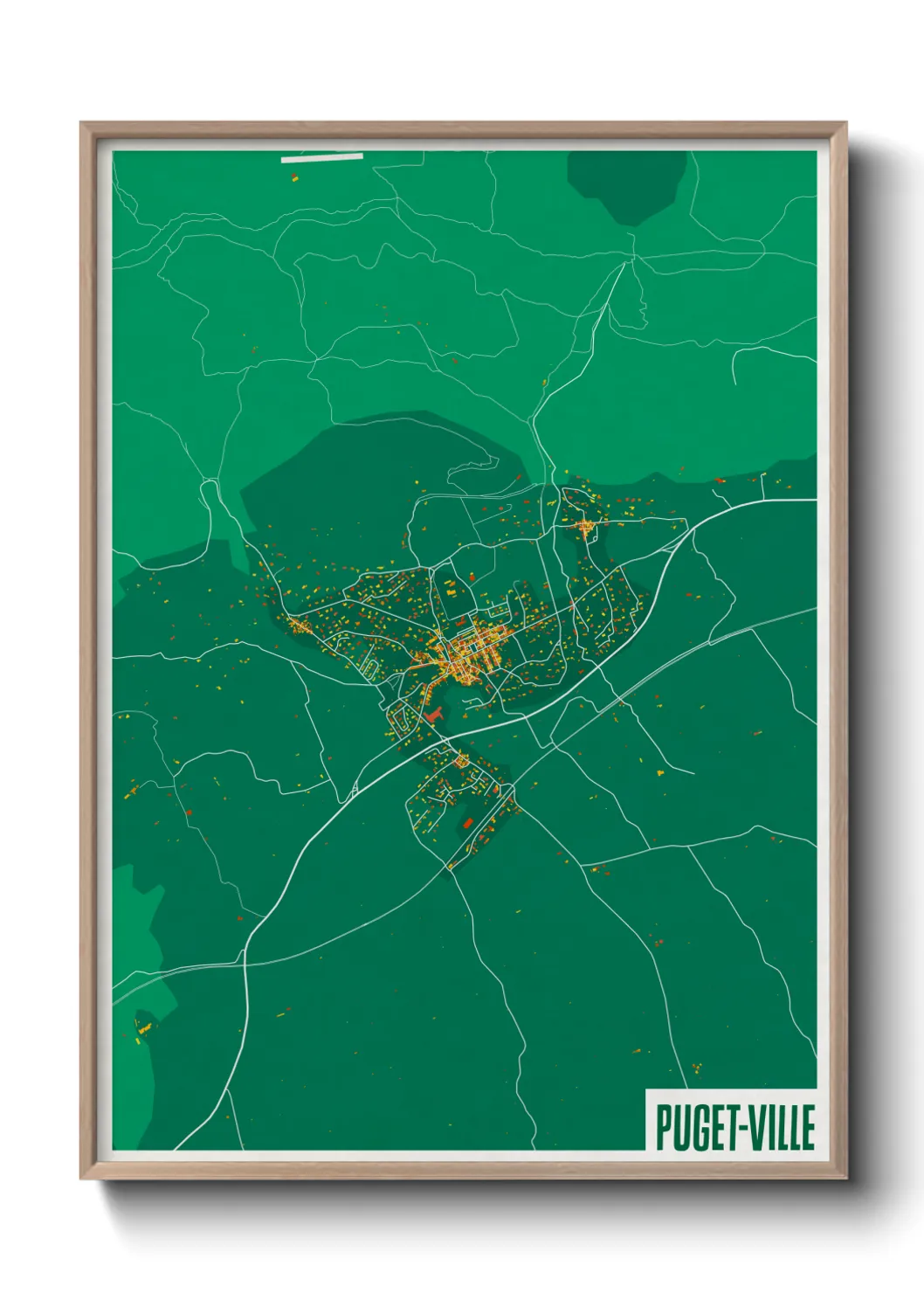 Une affiche de carte sur Puget-Ville