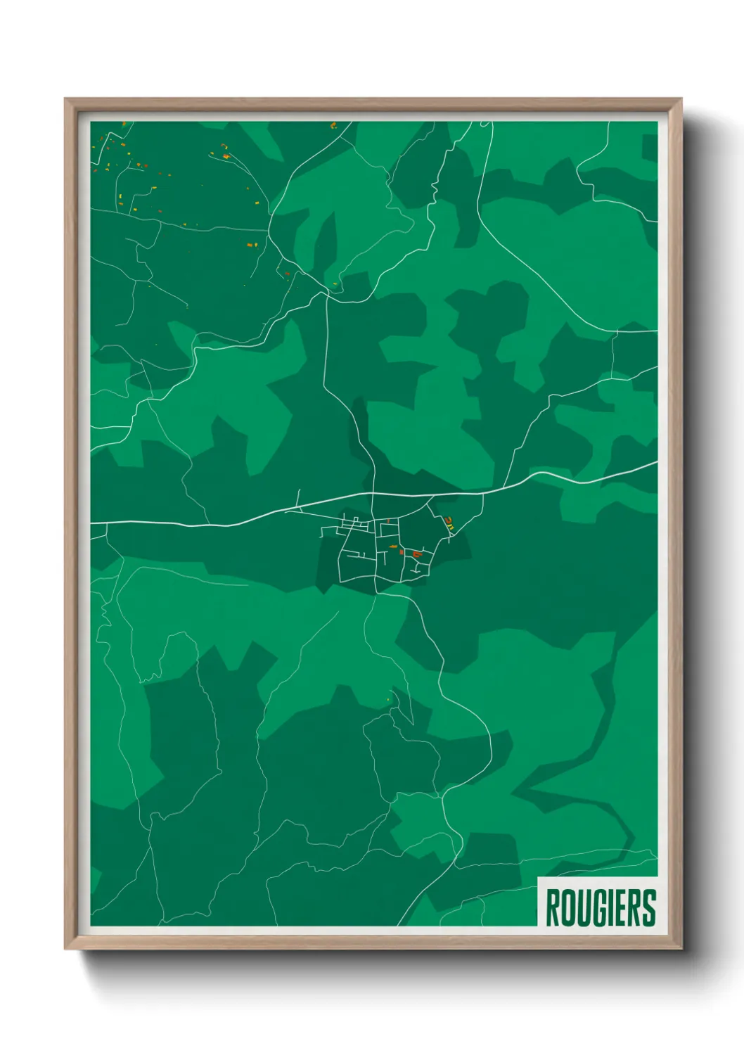 Une affiche de carte sur Rougiers