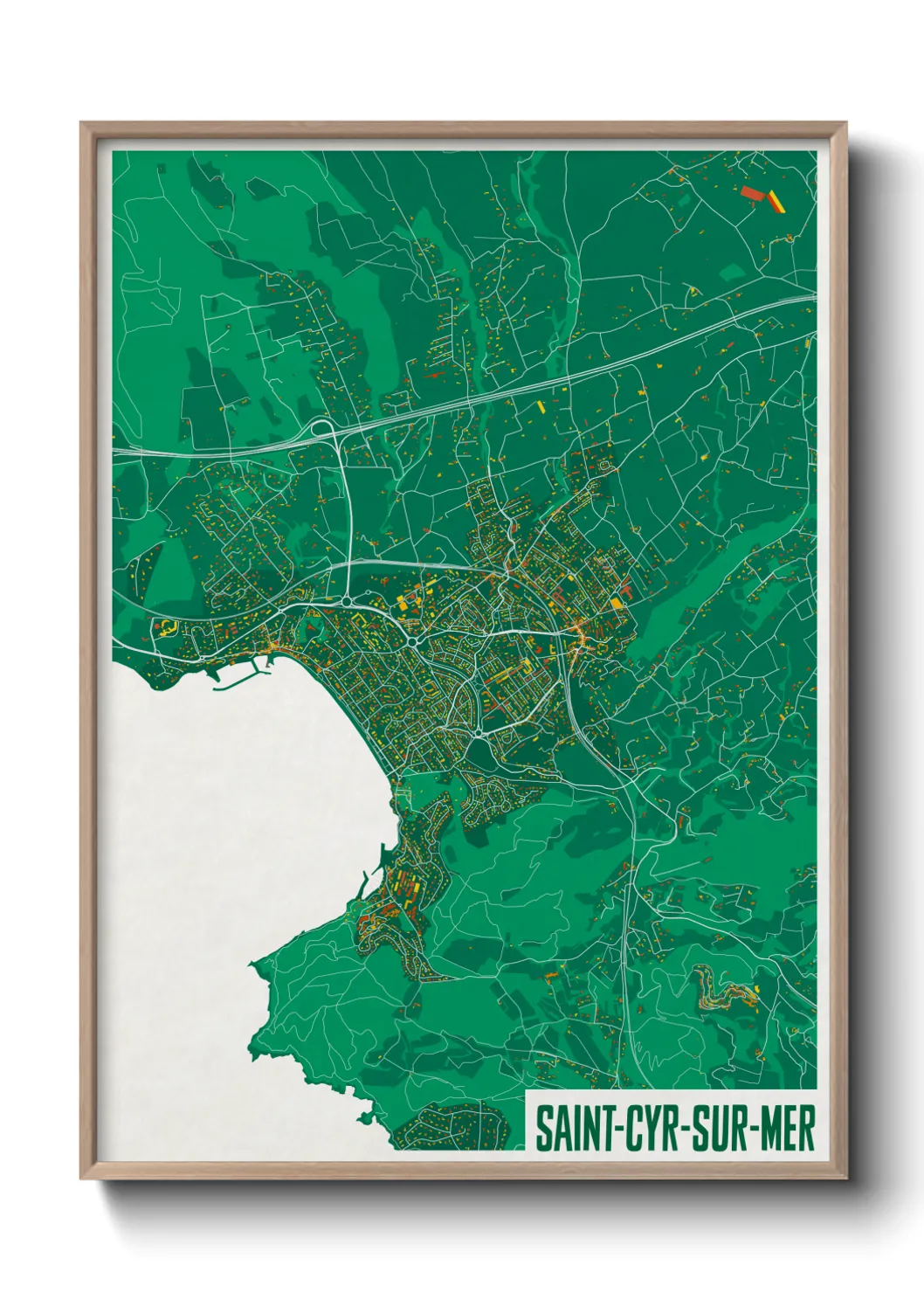 Une affiche de carte sur Saint-Cyr-sur-Mer