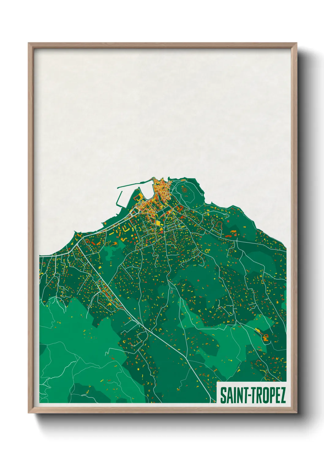 Une affiche de carte sur Saint-Tropez