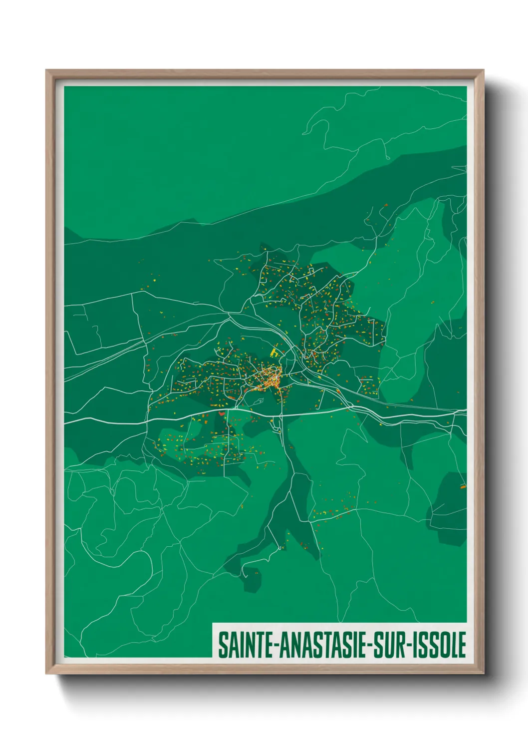 Une affiche de carte sur Sainte-Anastasie-sur-Issole