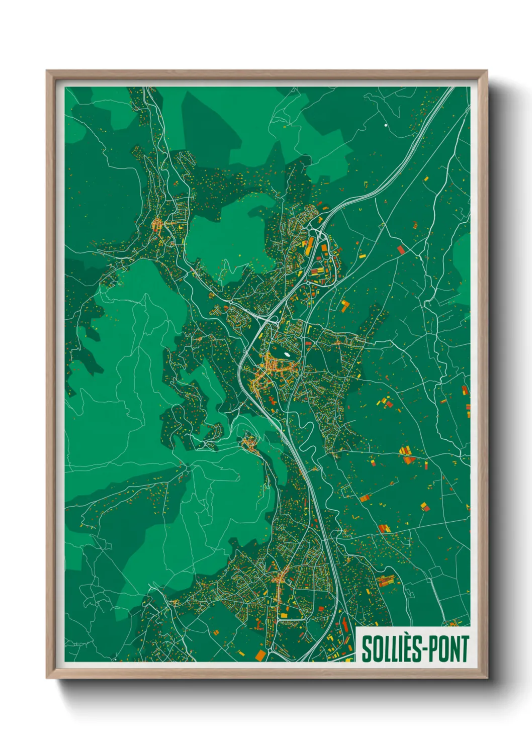 Une affiche de carte sur Solliès-Pont