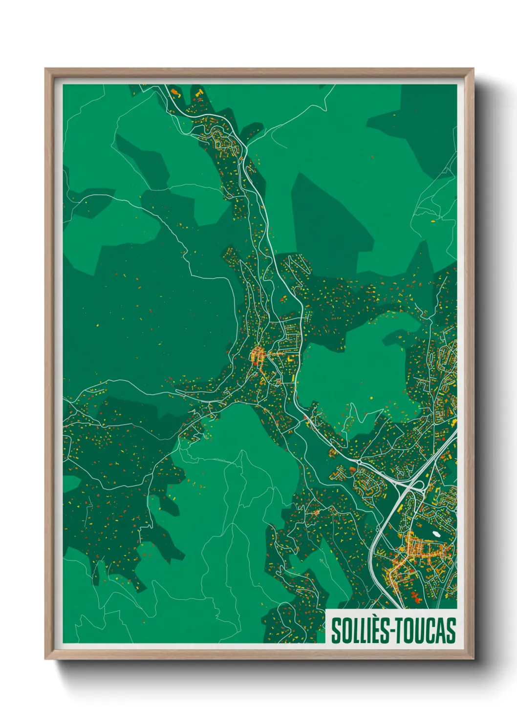 Une affiche de carte sur Solliès-Toucas