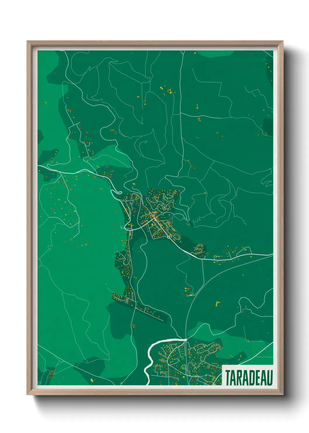 Une affiche de carte sur Taradeau