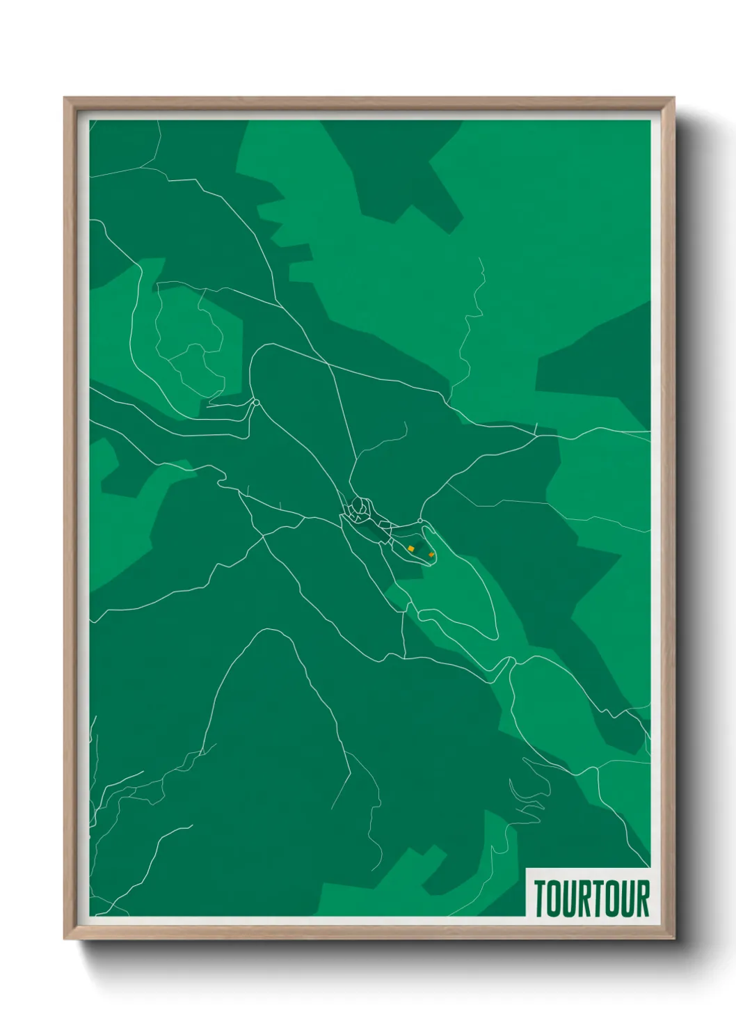 Une affiche de carte sur Tourtour