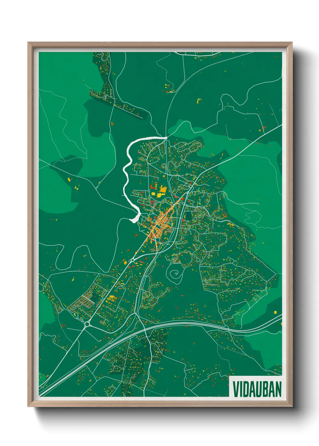 Une affiche de carte sur Vidauban