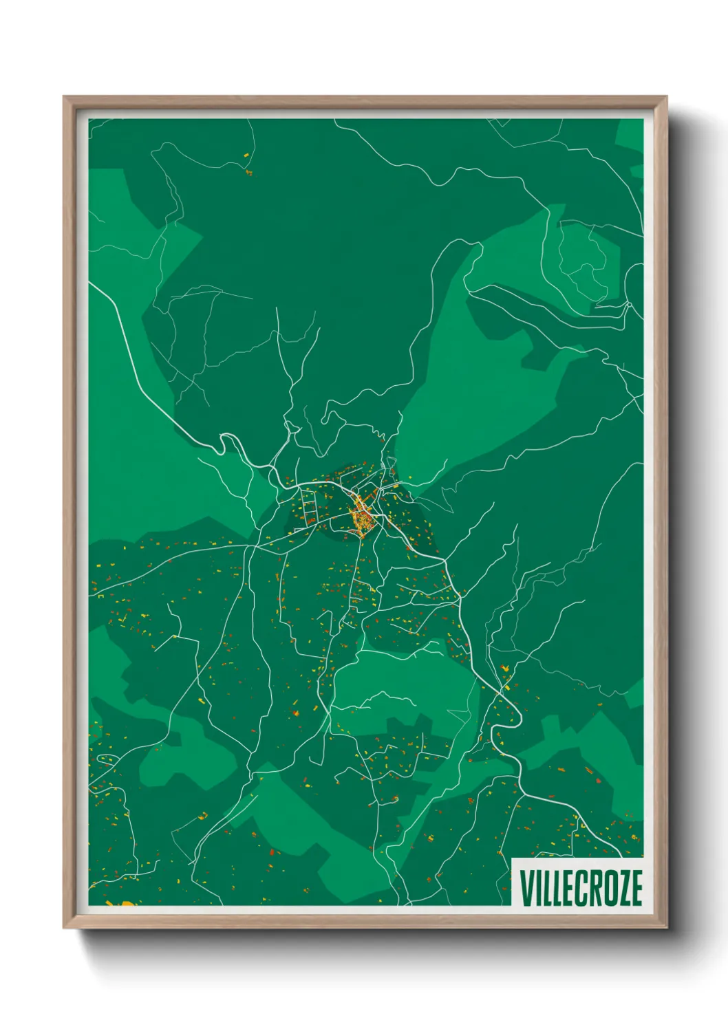 Une affiche de carte sur Villecroze