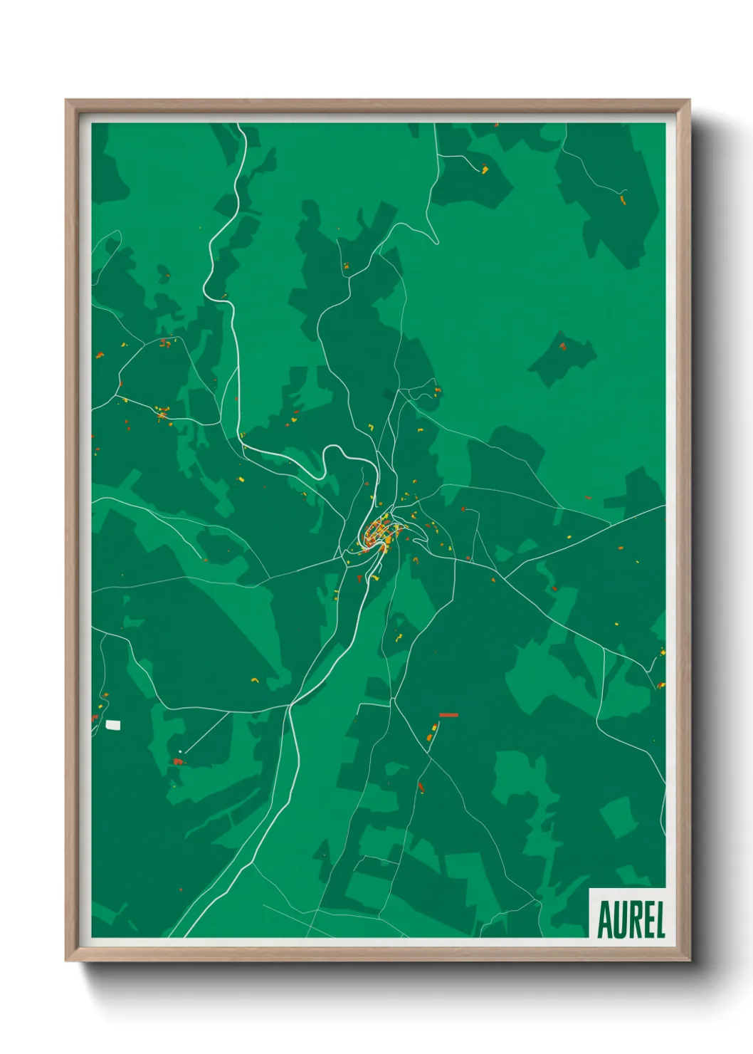 Une affiche de carte sur Aurel